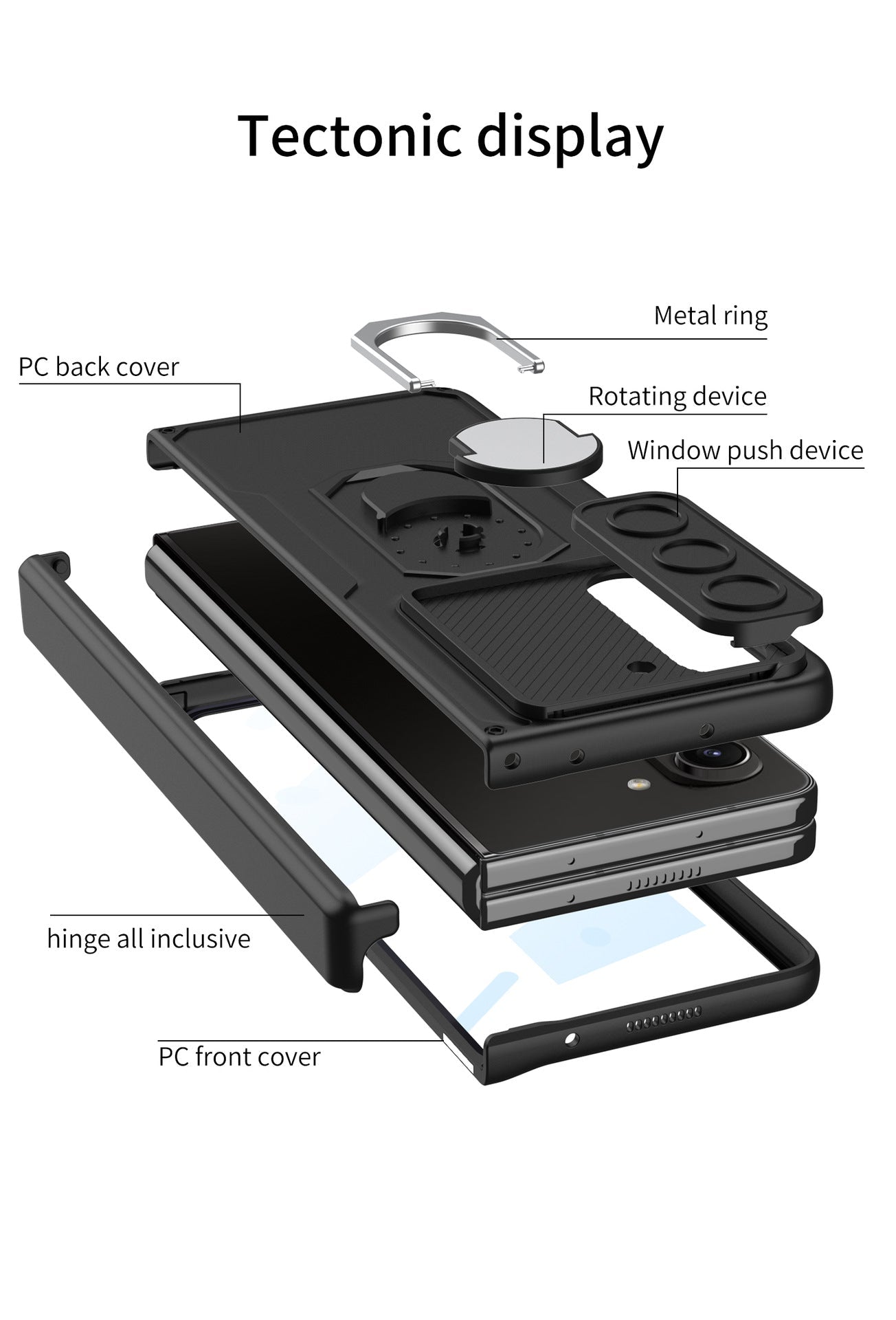 Samsung Z Fold5 Case With Folding Hinge Magnetic Bracket Armor Protective Case