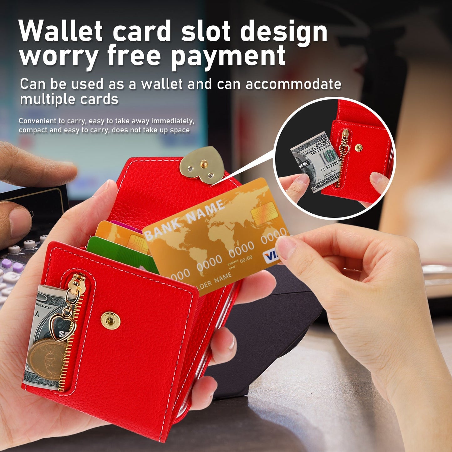 Samsung Z Flip5 Case Z Flip4 Lychee Pattern Zipper Cardholder Diagonal Folding Case