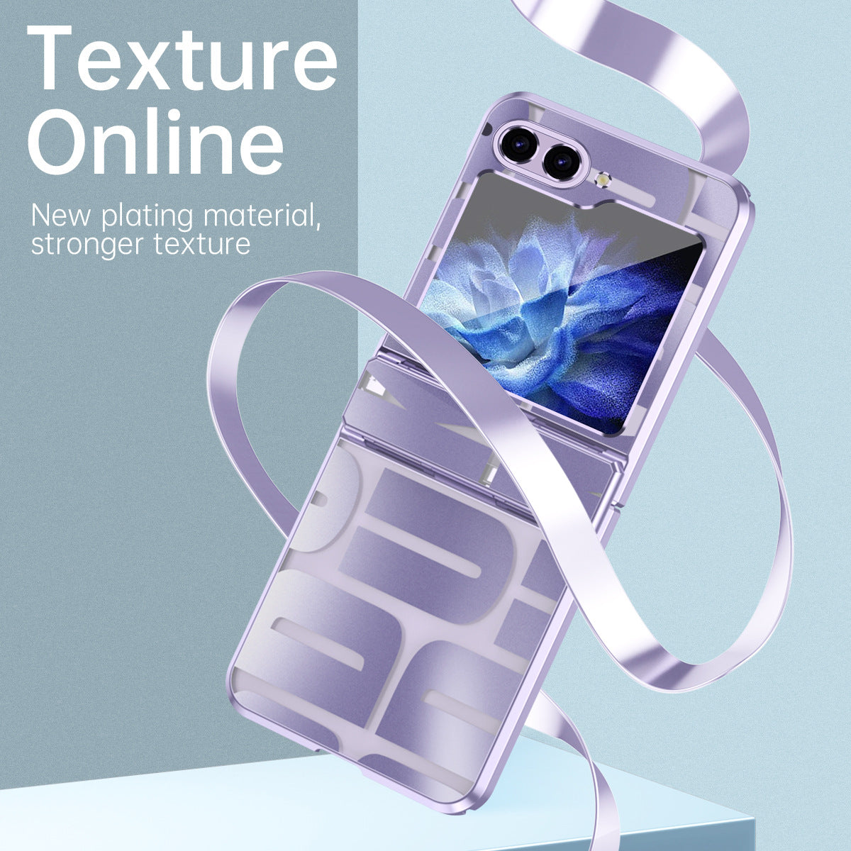 Electroplating Samsung Galaxy Z Flip5 Case With transparent hinge all-inclusive drop-proof protective Case