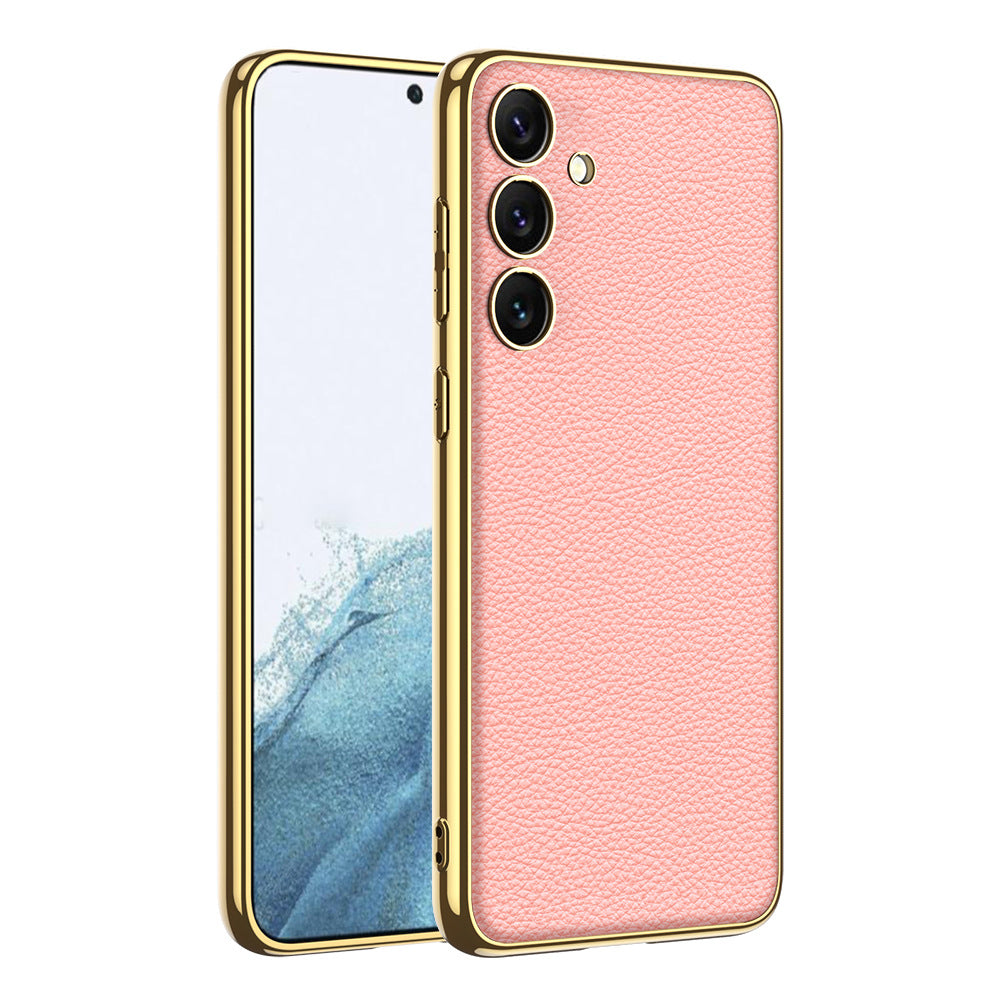 Samsung S24Ultra Case S24 Series Electroplated Plain Leather Phone Case