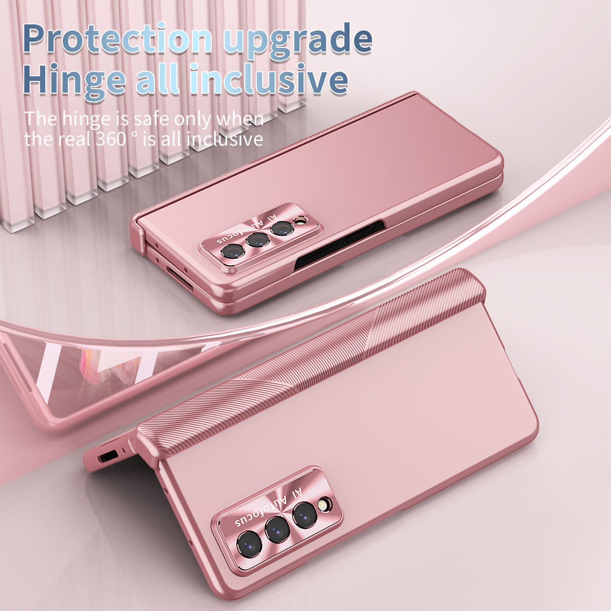 Electroplated Samsung Galaxy Z Fold4 5G Case  with Tempered Glass Film and Stylus