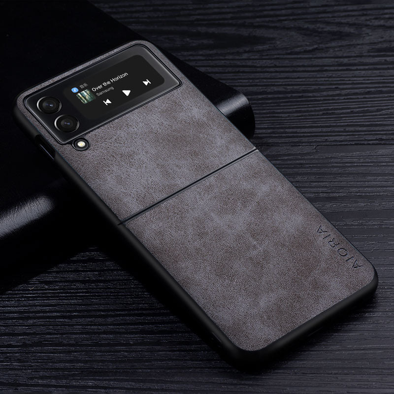 Premium PU Leathe Case for Samsung Galaxy Z Flip 3 Scratch-Resistant Solid Color Cover for Samsung Galaxy Z Flip3 zflip3 5G Case