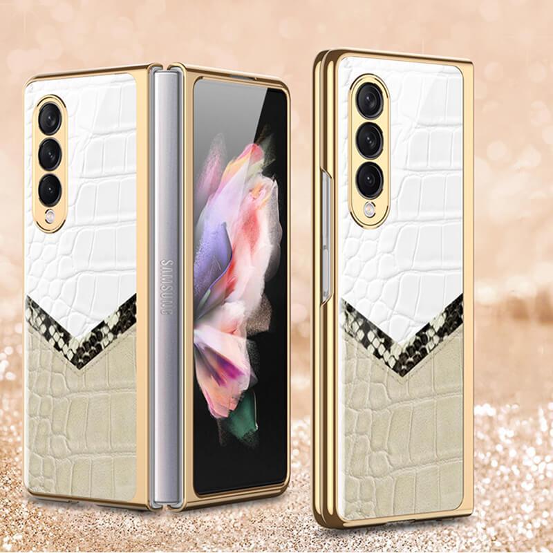 Python Leopard Print Tempered Glass Case for Samsung Galaxy Z Fold 3 5G - GiftJupiter