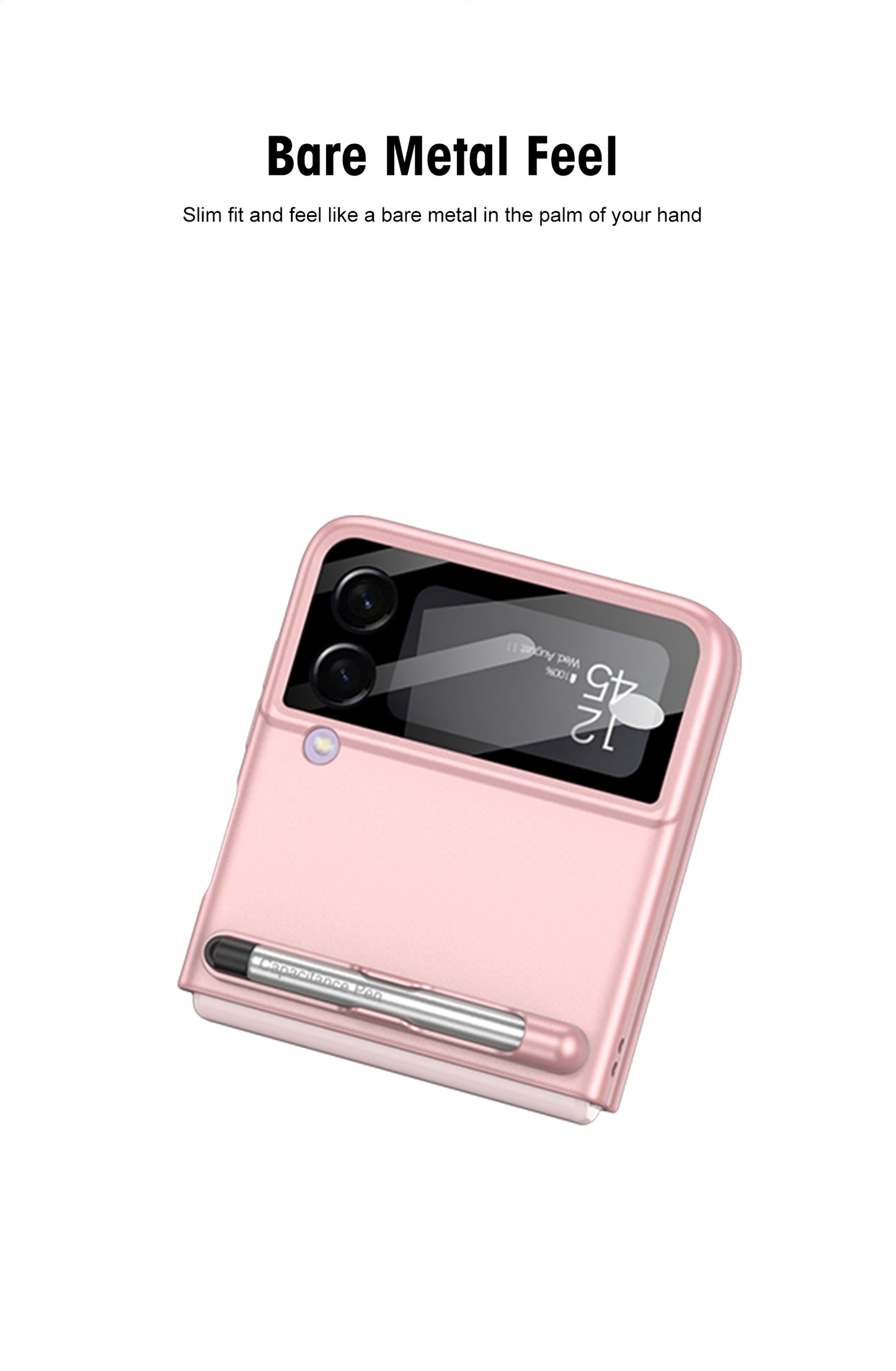 Ultra-thin With Capacitive Pen Plastic Case For Samsung Galaxy Z Flip 3 5G Screen Protector Hard Cover For Galaxy Flip3 Case