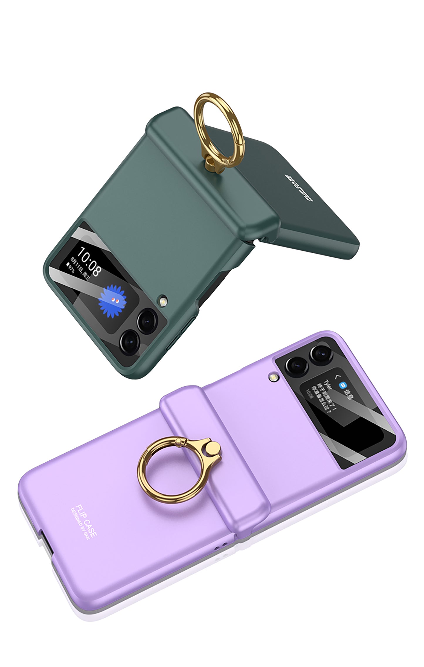 Magnetic hinges All-included Case For Samsung Galaxy Z Flip 3 5G Back Screen Glass Plastic Hard Cover For Samsung Flip3 Case