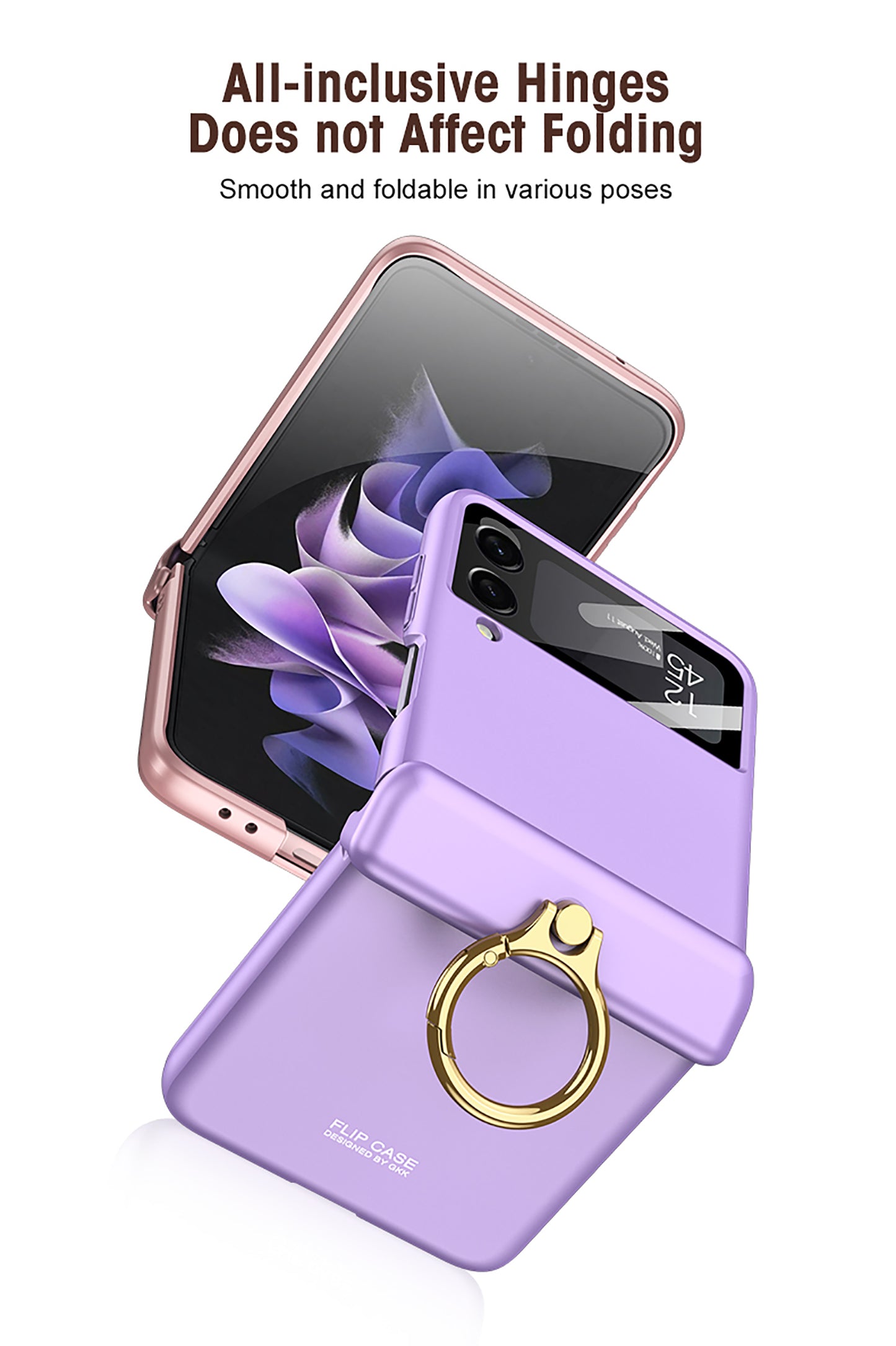 Magnetic hinges All-included Case For Samsung Galaxy Z Flip 3 5G Back Screen Glass Plastic Hard Cover For Samsung Flip3 Case