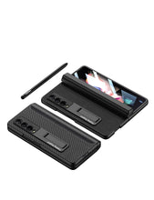 Cargar imagen en el visor de la galería, Magnetic Leather Screen Glass All-included Cover For Samsung Galaxy Z Fold 3 Pen Case Holder Phone Case For Galaxy Z Fold3
