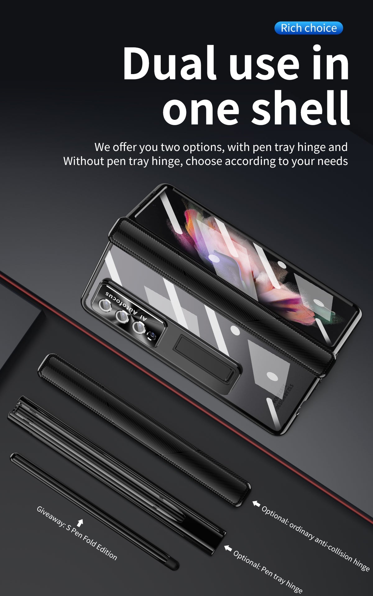 Electroplated  Magnetic Hinge Cover For Samsung Galaxy Z Fold4 5G