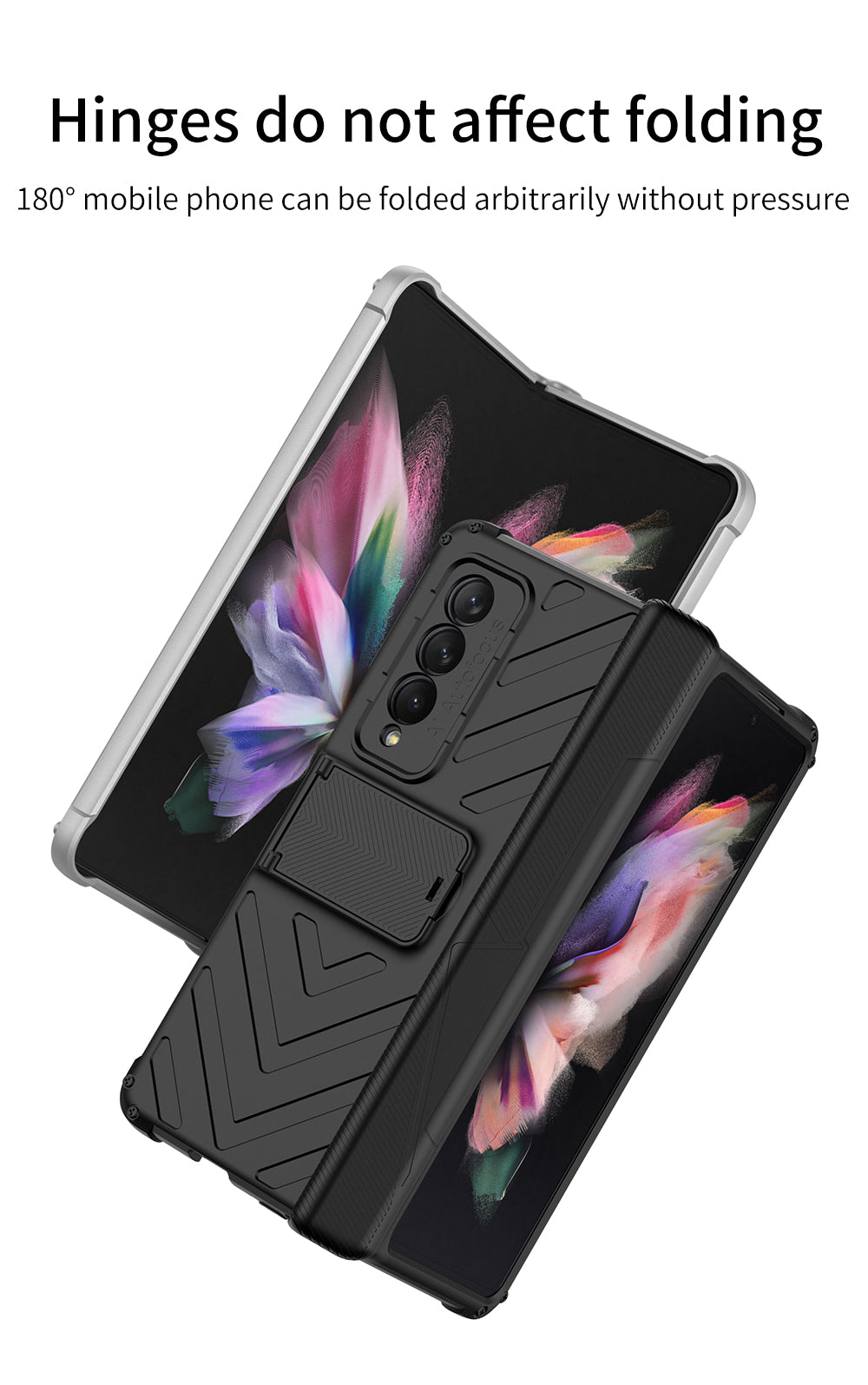 Heavy duty Armor Magnetic Hinge Cover For Samsung Galaxy Z Fold 3 5G Case Anti-knock Stand Cover For Galaxy Z Fold 3 Funda