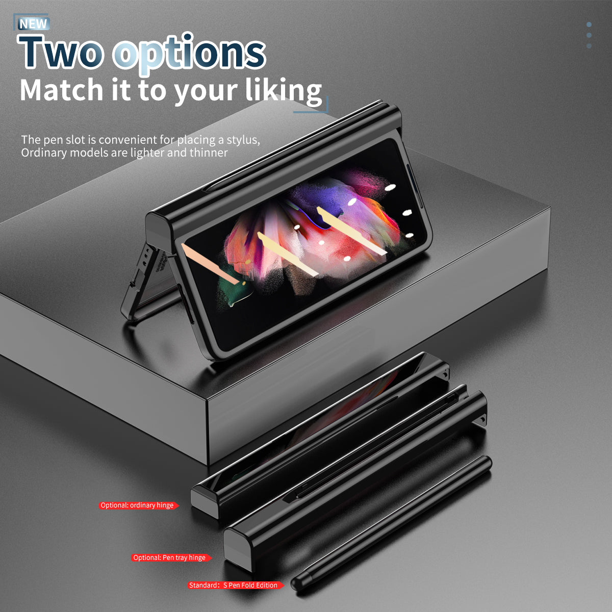 S Pen Fold Edition Case for Samsung Galaxy Z Fold 2 Z Fold 3 Pencil Slot Electroplating Clear Back Cover with Tempered Glass
