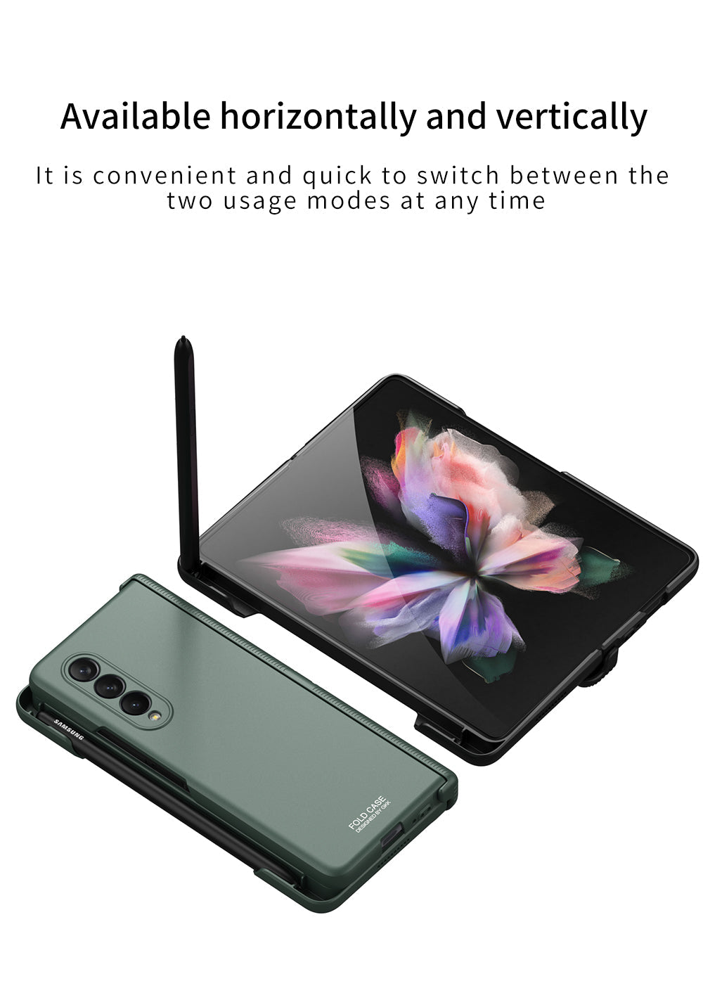 Samsung Galaxy Z Fold 3 5G Cover Magnetic Hinge Side Pen Slot Protection Plastic Case For Galaxy Z Fold3