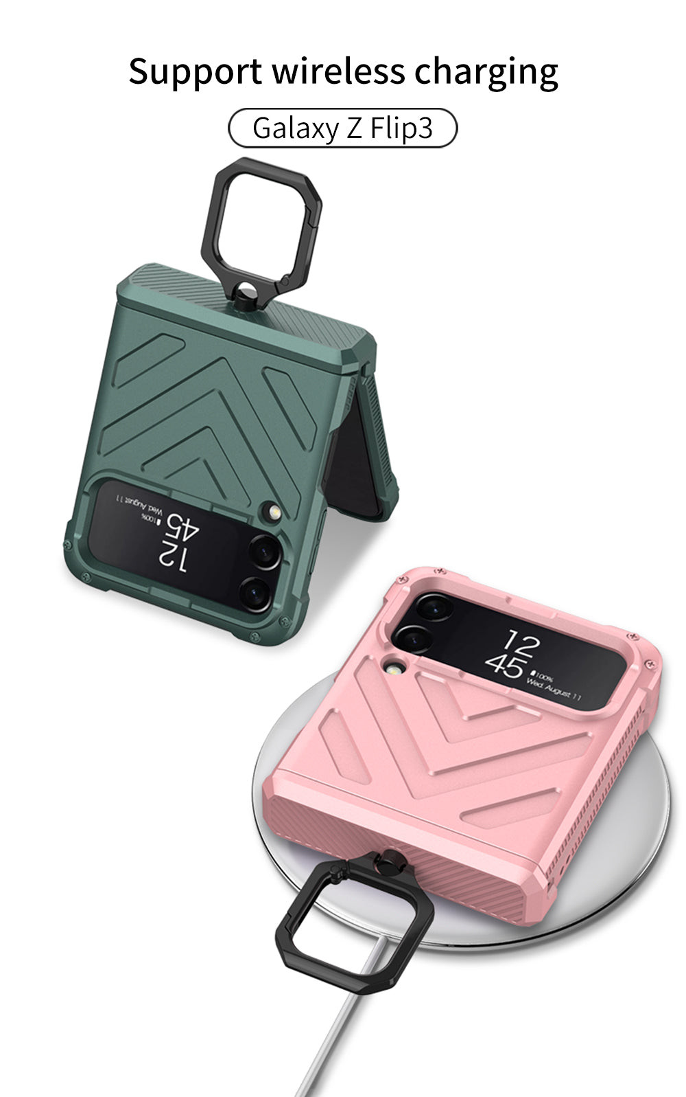 Magnetic Armored Cover For Samsung Galaxy Z Flip Fold 3 Case All-included Hinge Bracket Hard For Galaxy Z Flip3 Fold3 5G
