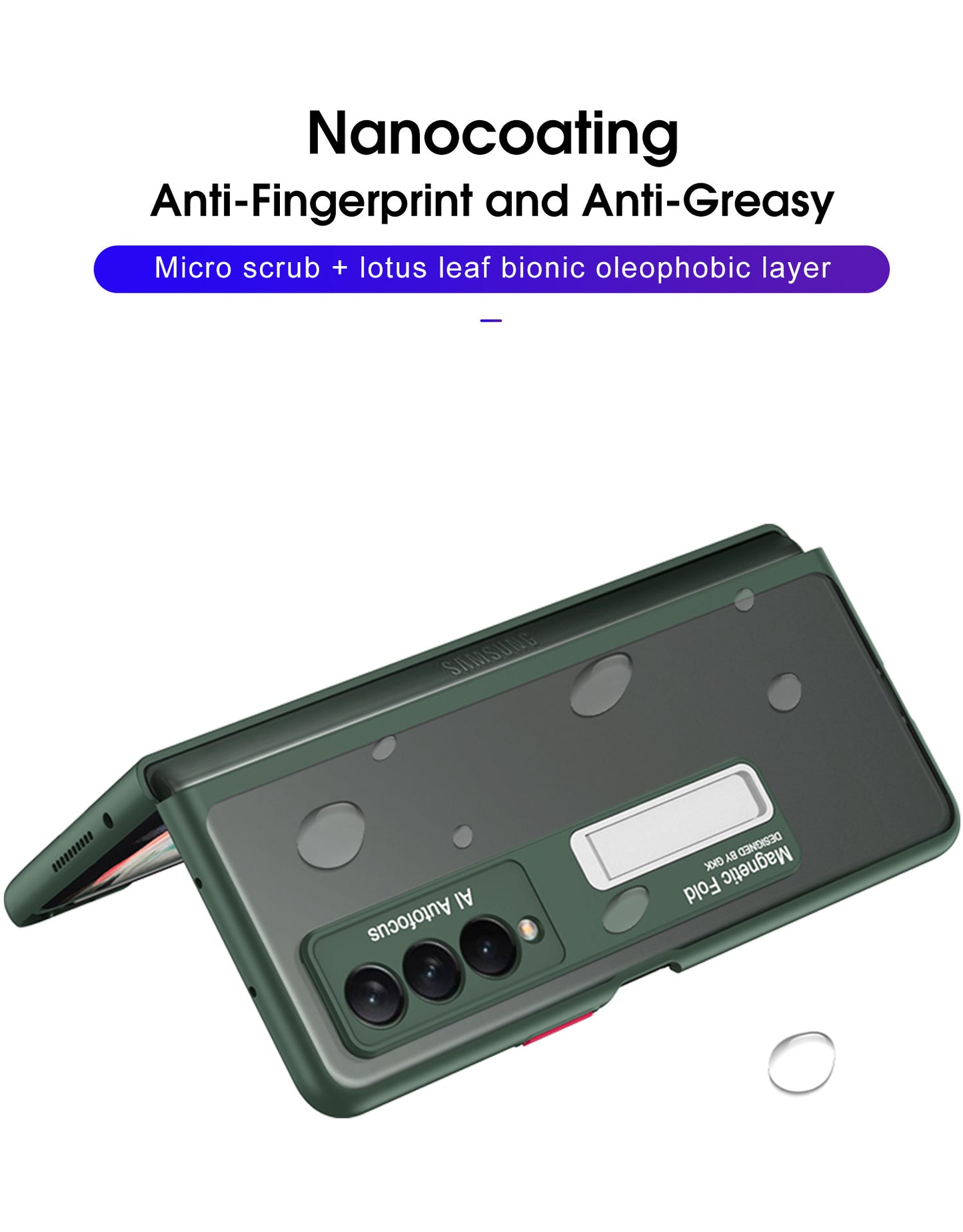 Frosted Translucent Case For Samsung Galaxy Z Fold 3 5G Magnetic Holder TPU Frame Hard Back Cover For Galaxy Z Fold3 5G Case