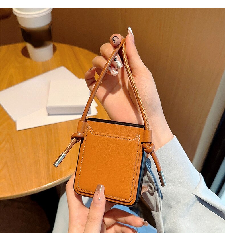 Luxury Simple Business Crossbody Lanyard Card Holder Phone Case For Motorola Razr 40