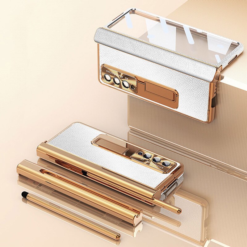 Samsung Galaxy Z Fold4  5G Aluminum Alloy Case Magnetic Hinge With Stylus