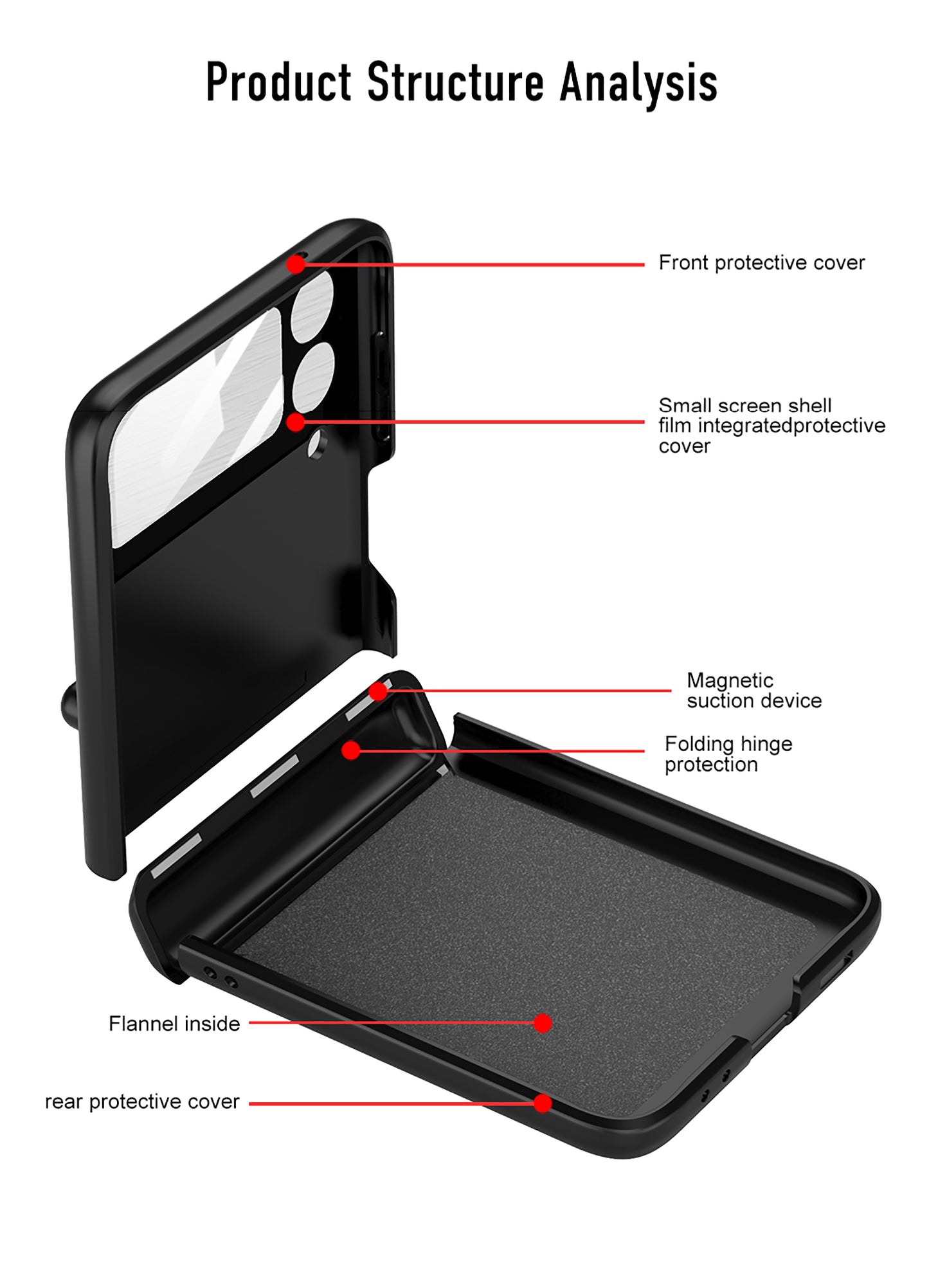 Magnetic hinge Slim Case For Samsung Galaxy Z Flip 3 5G With Capacitive Pen Slot Plastic Phone Cover For Galaxy Z Flip3 Case