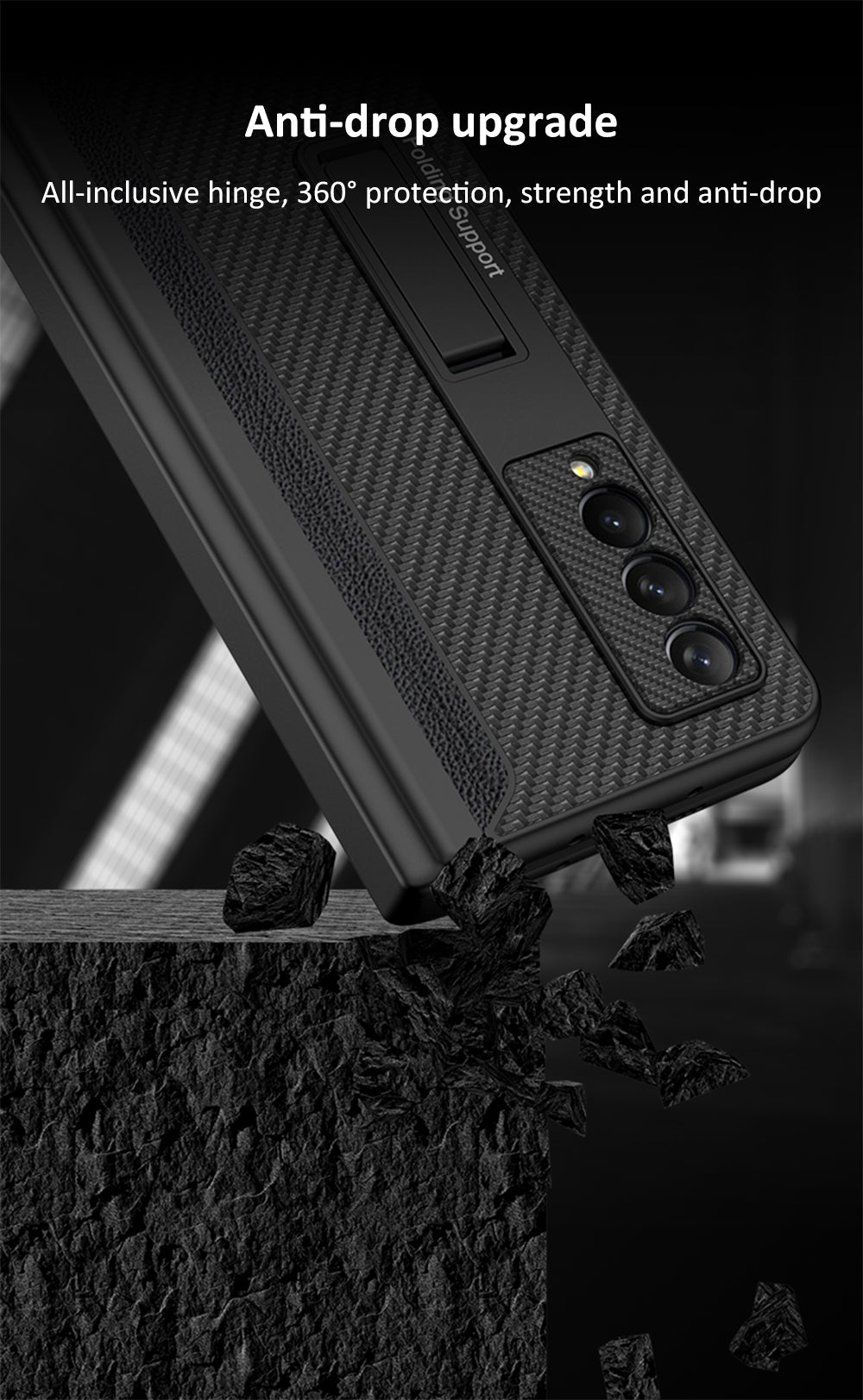 Magnetic Leather Screen Glass All-included Cover For Samsung Galaxy Z Fold 3 Pen Case Holder Phone Case For Galaxy Z Fold3