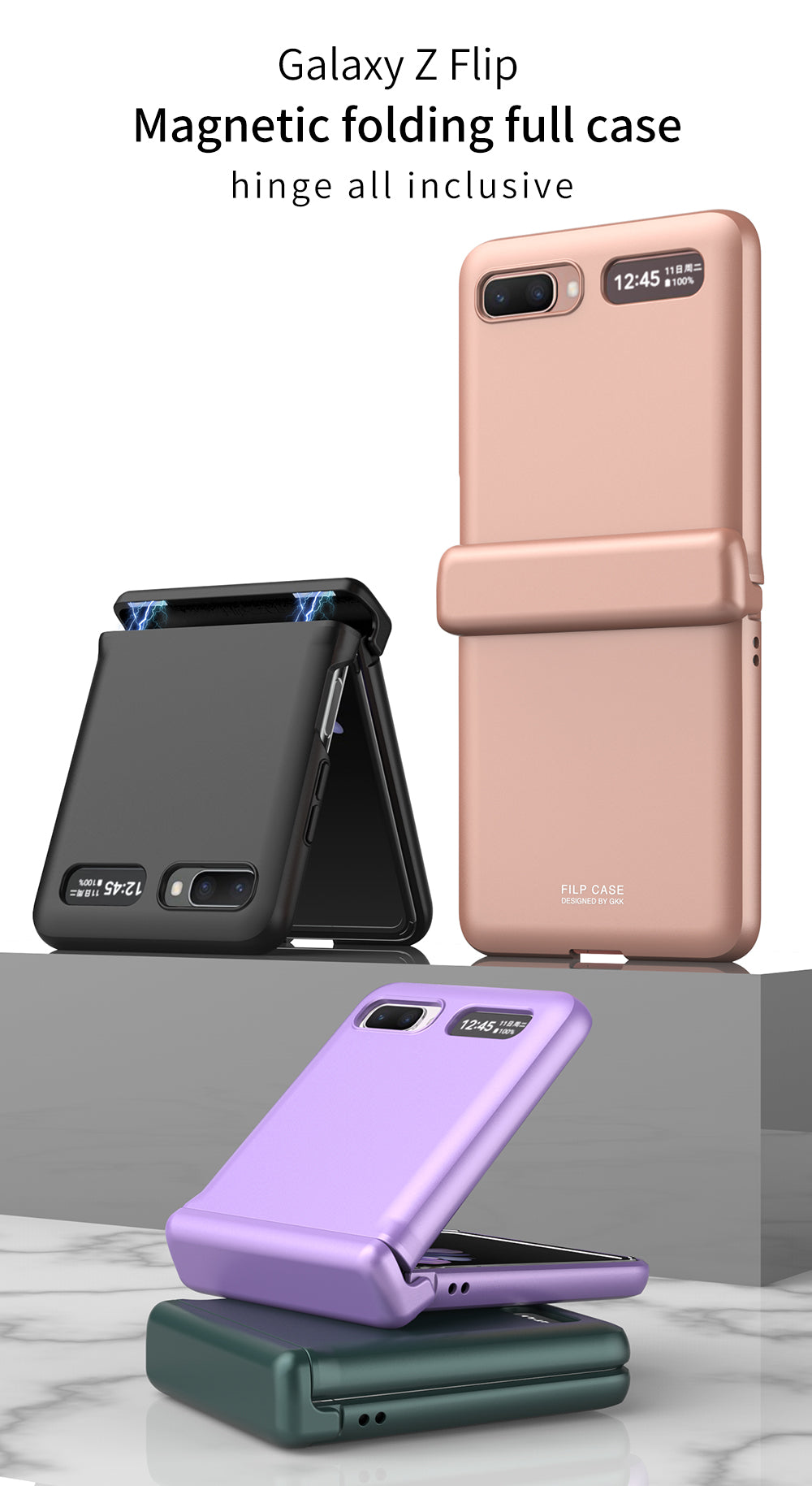 Magnetic Full Protection Case For Samsung Galaxy Z Fold 2 Flip 3 5G Hard Plastic Phone Cover For Samsung z Fold3 Flip3 Case
