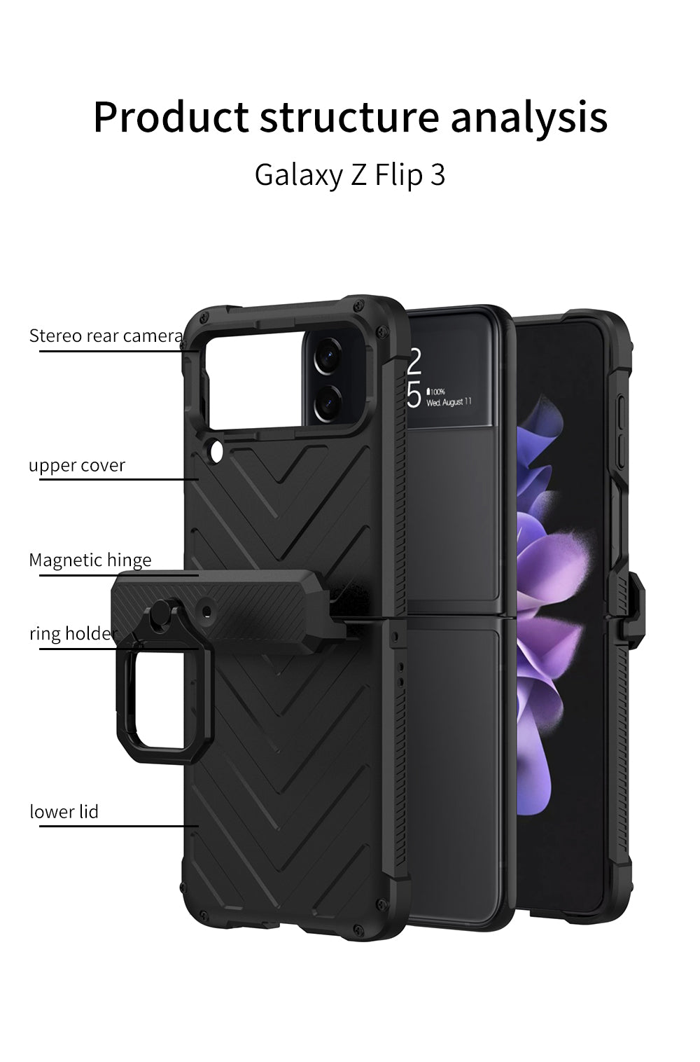 Magnetic Armored Cover For Samsung Galaxy Z Flip Fold 3 Case All-included Hinge Bracket Hard For Galaxy Z Flip3 Fold3 5G