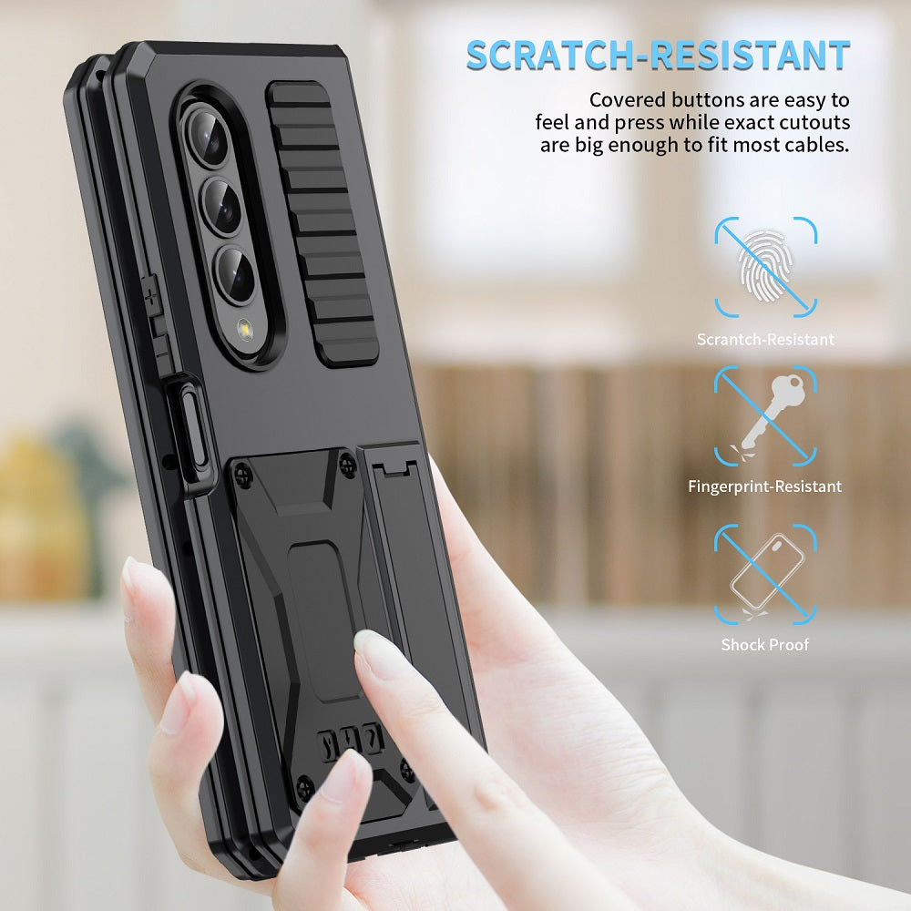 Samsung Galaxy Z Fold4 5G Case Aluminum Alloy Metal Heavy Duty Protection Stand Back Cover for Samsung Z Fold4 Capa
