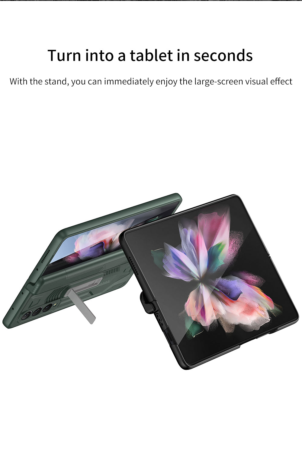 Armor Magnetic Screen Glass Case For Samsung Galaxy Z Fold 3 5G Bracket Stand Hard Fold Case Cover For Samsung Z Fold3 Funda