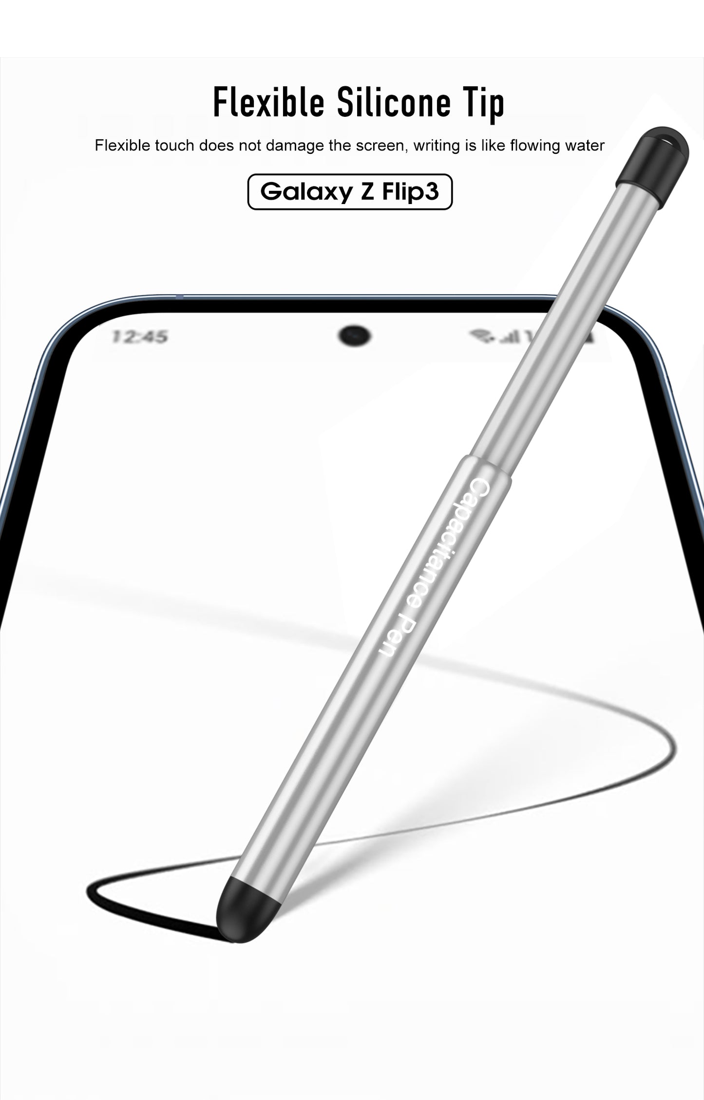 Ultra-thin With Capacitive Pen Plastic Case For Samsung Galaxy Z Flip 3 5G Screen Protector Hard Cover For Galaxy Flip3 Case