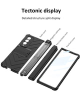 Charger l&#39;image dans la galerie, Magnetic Hinge Frame Pen Case Cover For Samsung Galaxy Z Fold 3 All-included Tempered Glass Plastic Case For Samsung Z Fold3
