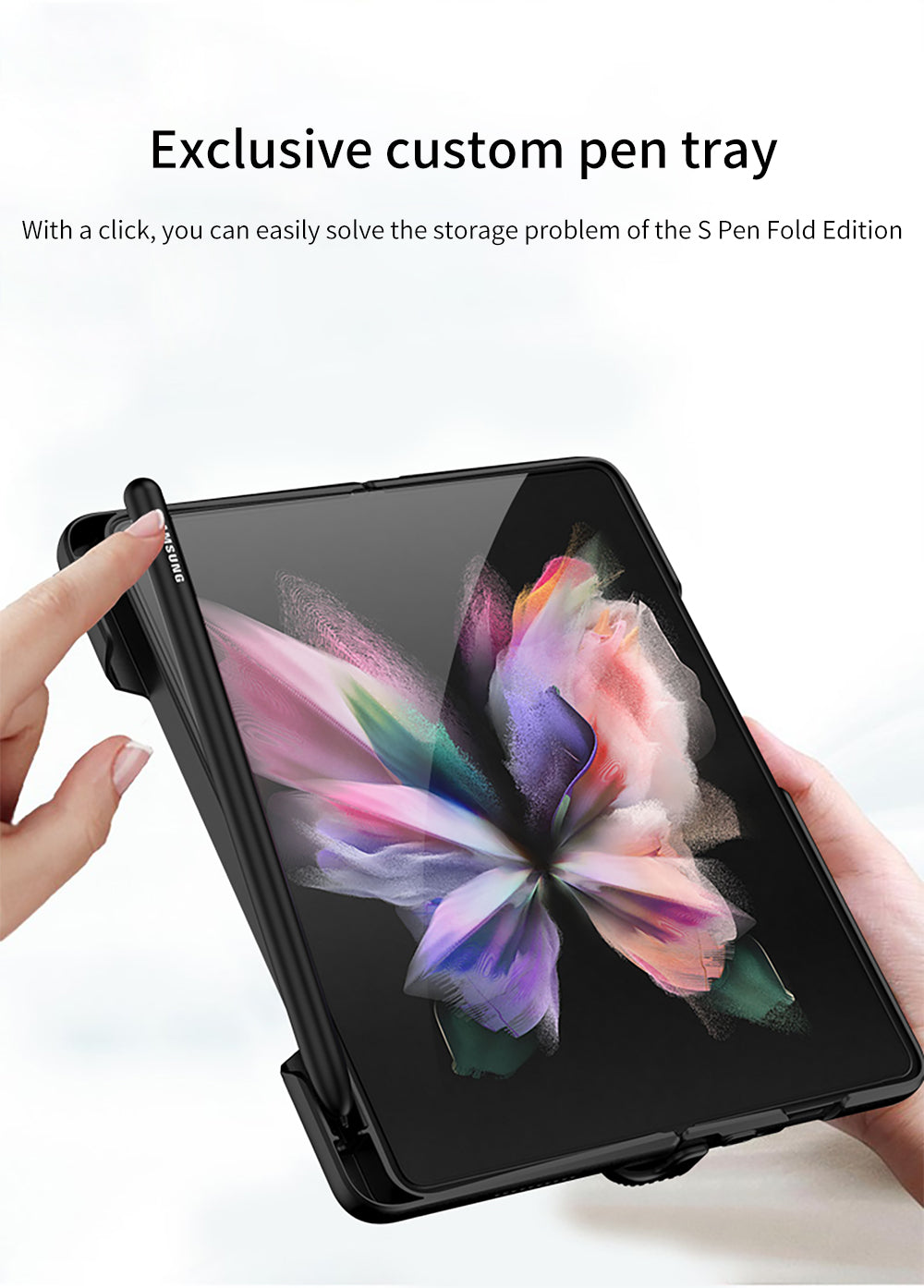 Samsung Galaxy Z Fold 3 5G Cover Magnetic Hinge Side Pen Slot Protection Plastic Case For Galaxy Z Fold3