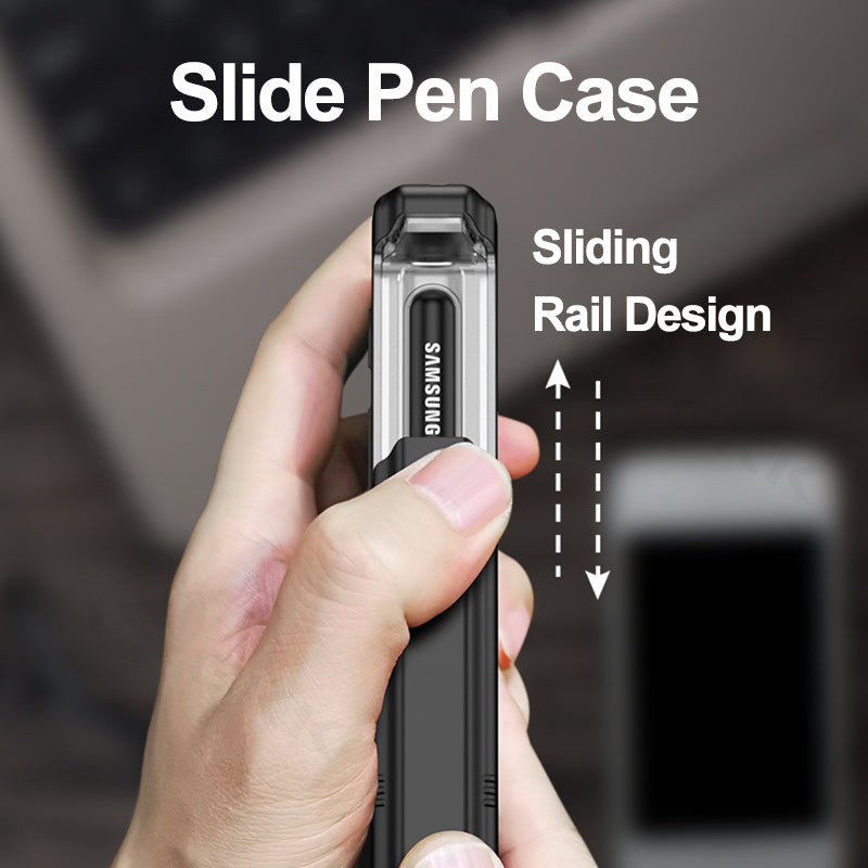 Magnetic Screen Glass Holder Cover For Samsung Galaxy Z Fold 3 All-included Slide Pen Case Plastic For Galaxy Z Fold3 Cover