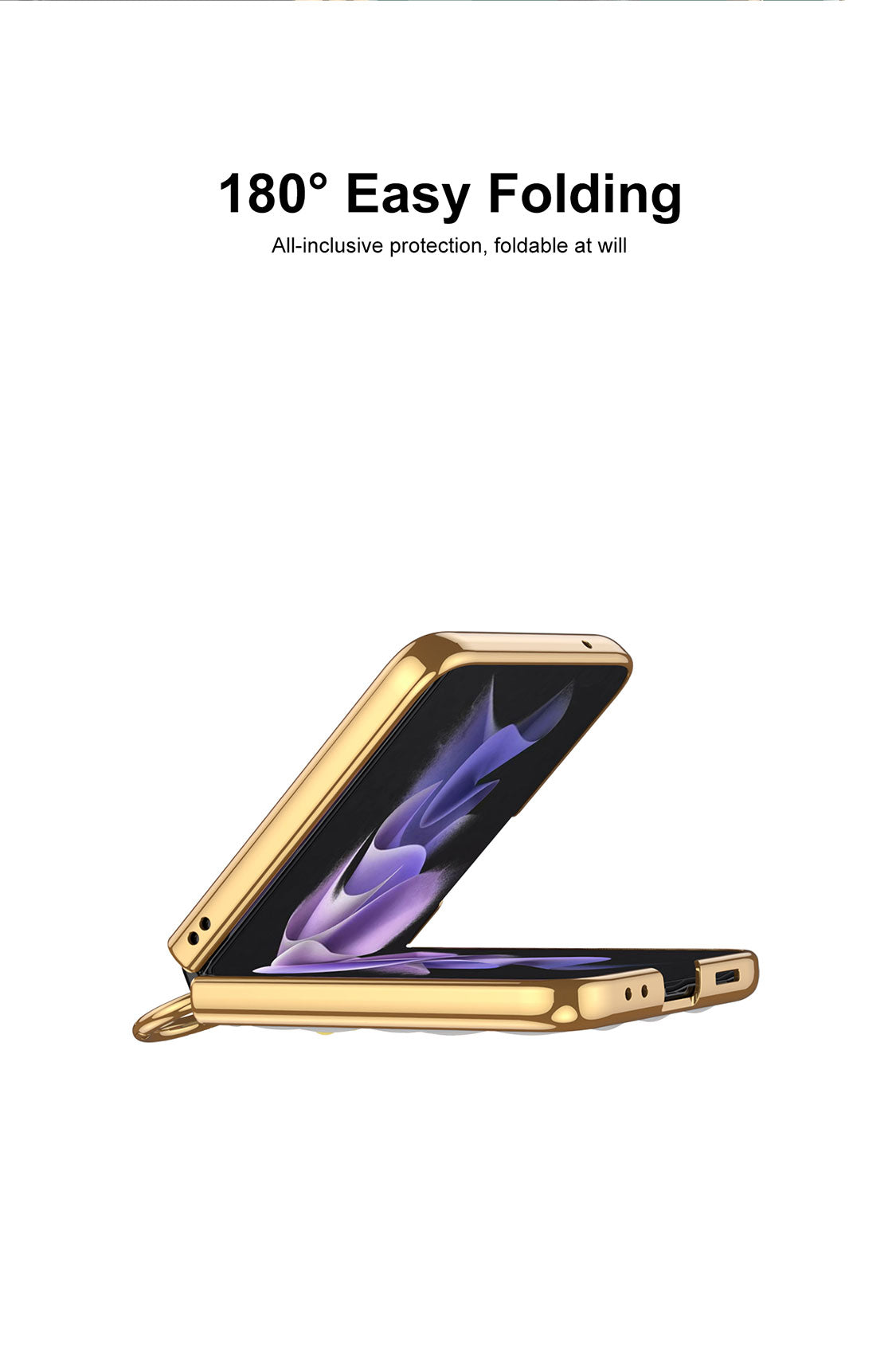 Tempered Glass Ring Case For Samsung Galaxy Z Flip 3 5G Luxury Back Screen Glass Plating Phone Cover For Galaxy Z Flip3 Case