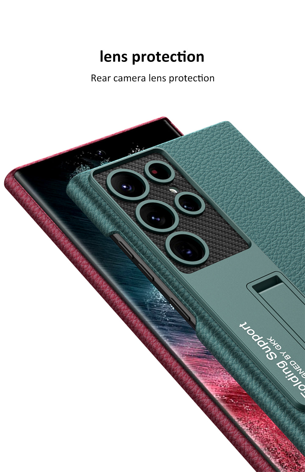 Carbon fiber Leather Stand Phone Case For Samsung Galaxy S22 Ultra All-included Protection Cover For Galaxy S22 Ultra Case