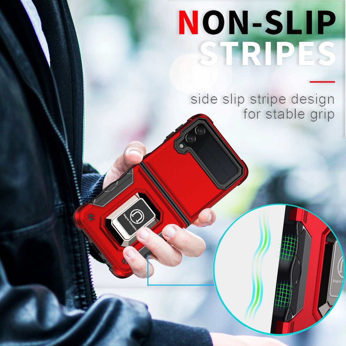 Built-in Kickstand Case for Samsung Galaxy Z Flip4 5G