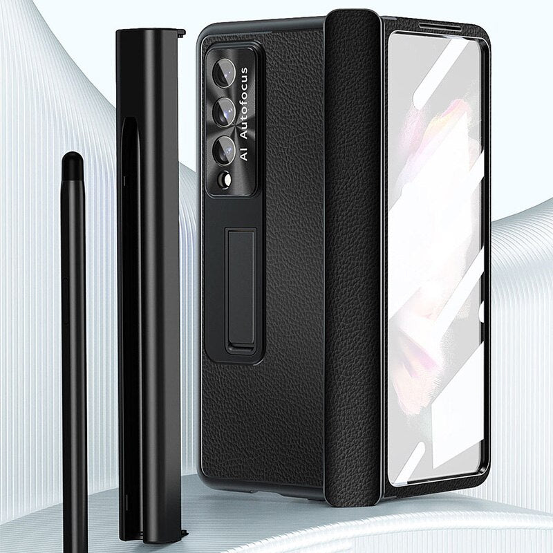 Samsung Galaxy Z Fold4  5G Aluminum Alloy Case Magnetic Hinge With Stylus