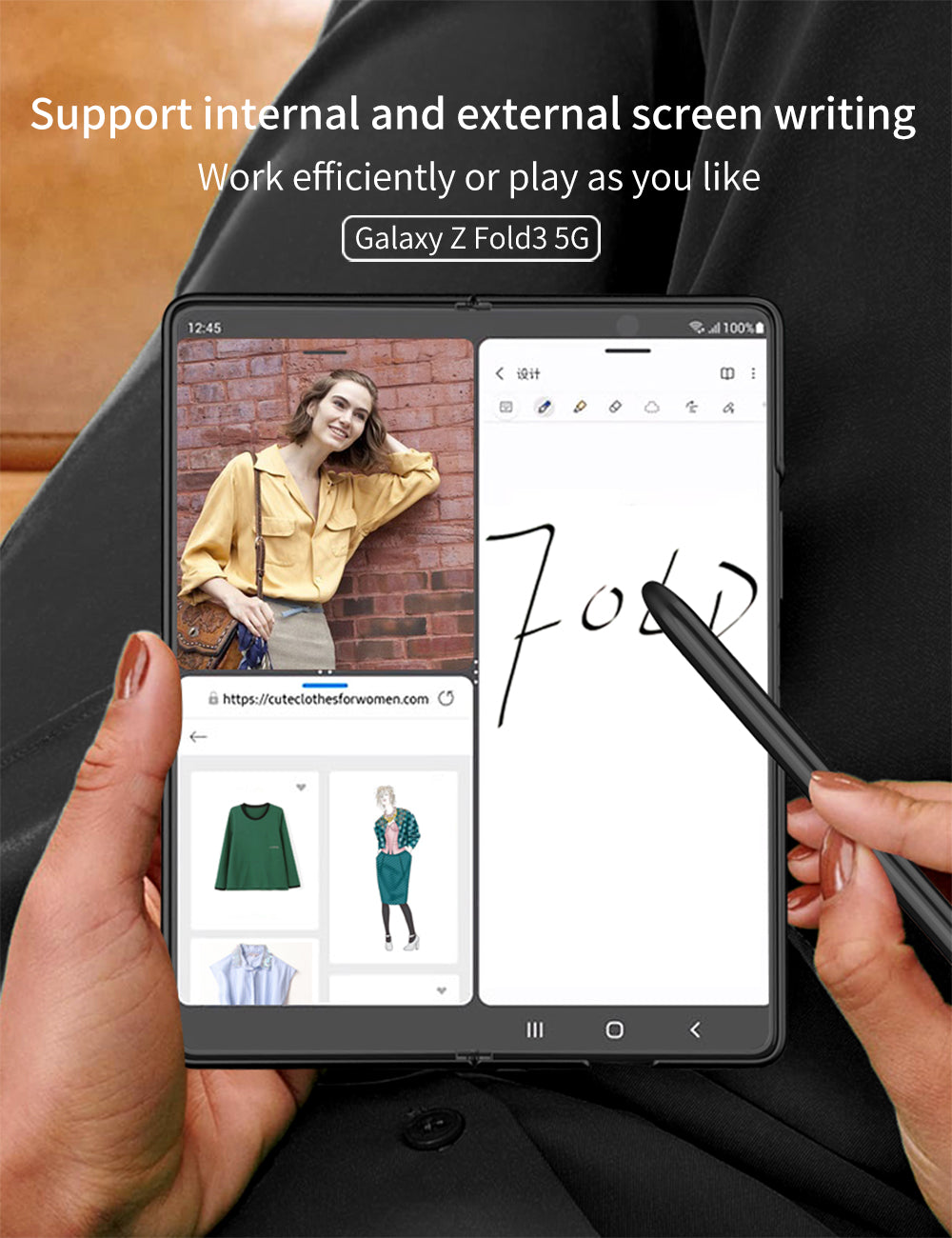 Leather Weaving BV Grid Case For Samsung Galaxy Z Fold 3 5G Card Clip Slot Phone Cover For Galaxy Z Fold 3 Case Included Pen