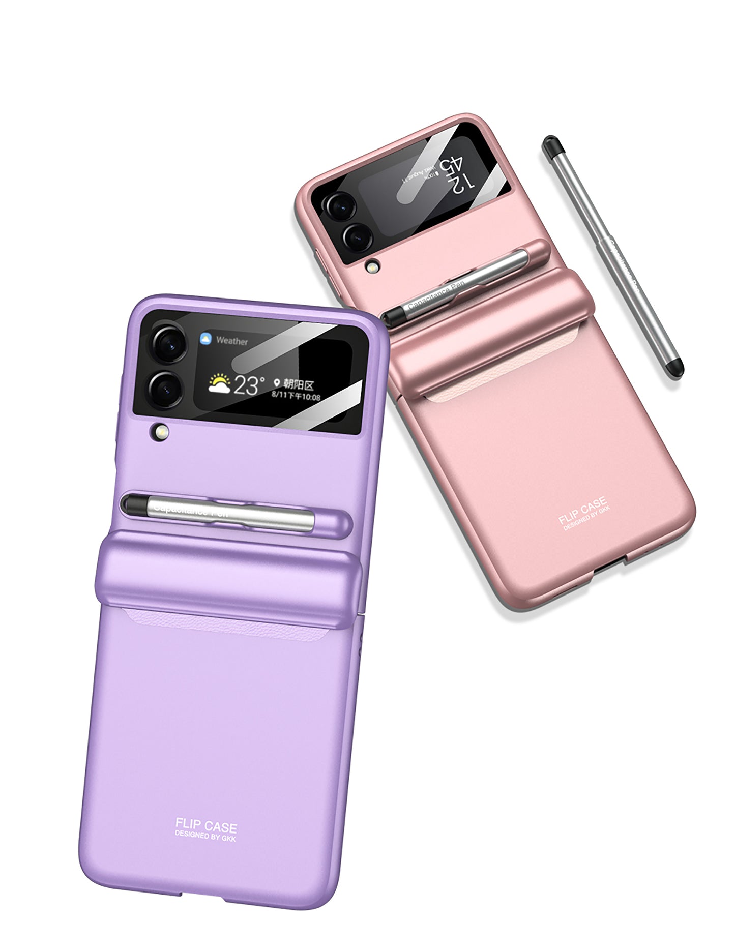 Magnetic hinge Slim Case For Samsung Galaxy Z Flip 3 5G With Capacitive Pen Slot Plastic Phone Cover For Galaxy Z Flip3 Case