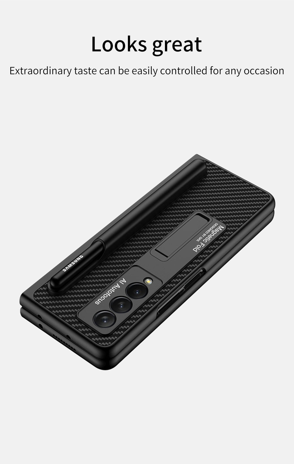 Luxury Leather All-included Protection Cover For Samsung Galaxy Z Fold 3 Case Pen Holder Stander Plastic For Galaxy Z Fold3