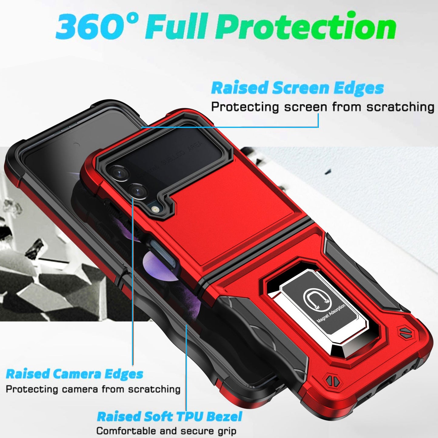 Built-in Kickstand Case for Samsung Galaxy Z Flip4 5G