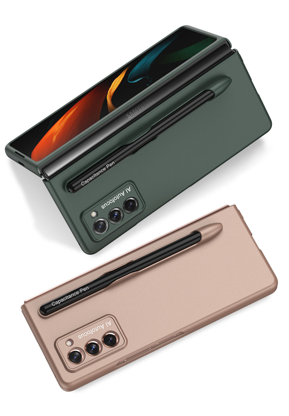 Ultra-Thin Plastic With Slot Case For Samsung Galaxy Z Fold 2 5G Anti-knock Phone Cover For Galaxy Z Fold2 Case Included Pen