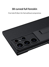 Load image into Gallery viewer, Carbon fiber Leather Stand Phone Case For Samsung Galaxy S22 Ultra All-included Protection Cover For Galaxy S22 Ultra Case
