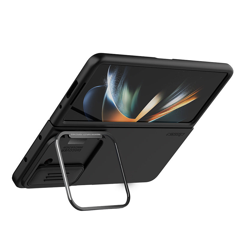 Samsung Galaxy Z Fold5 Liquid Silicone Protective Case Lens Push Cover Bracket Protective Case