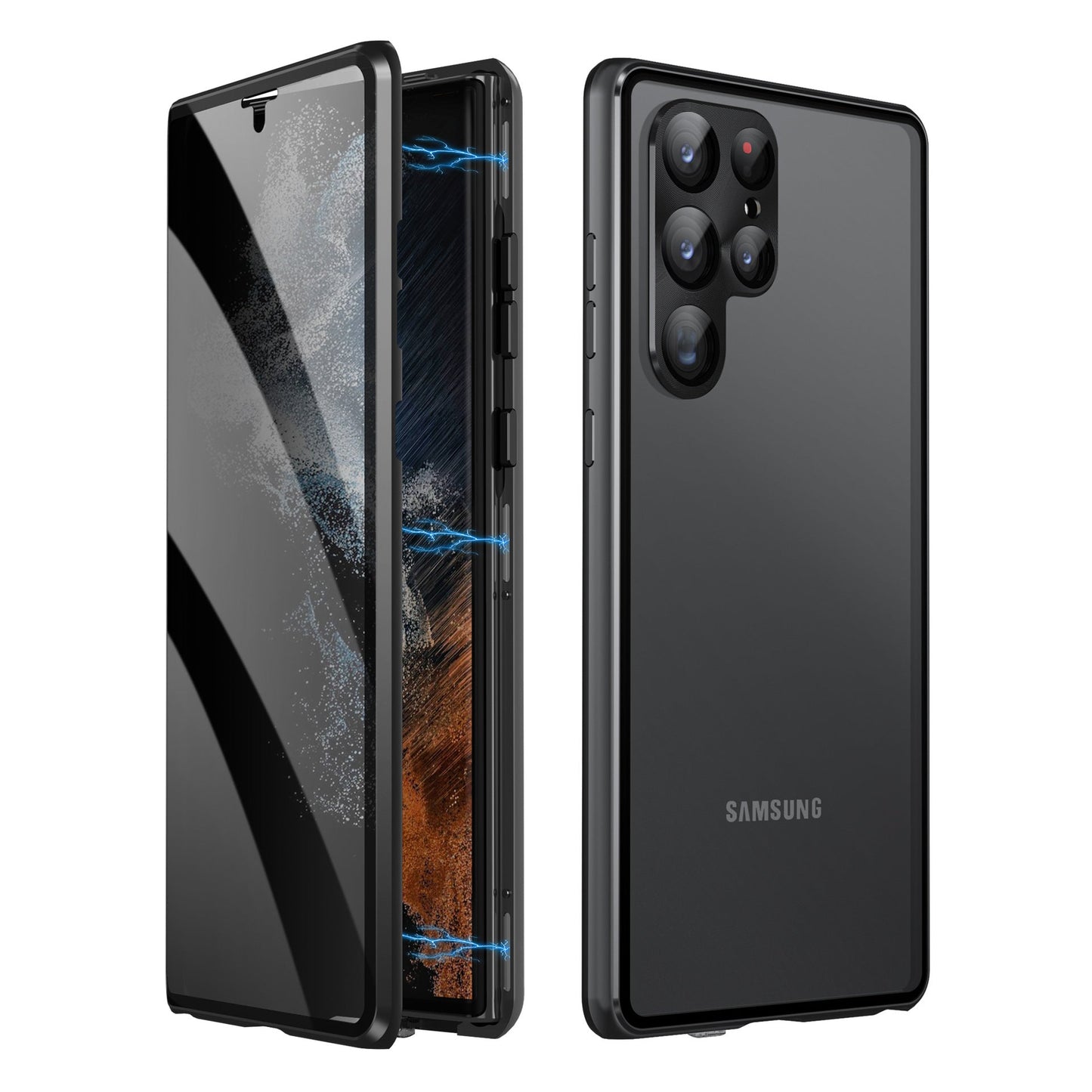 Metal Frame Magnetic All-around Protective Case For Samsung S23 24Ultra