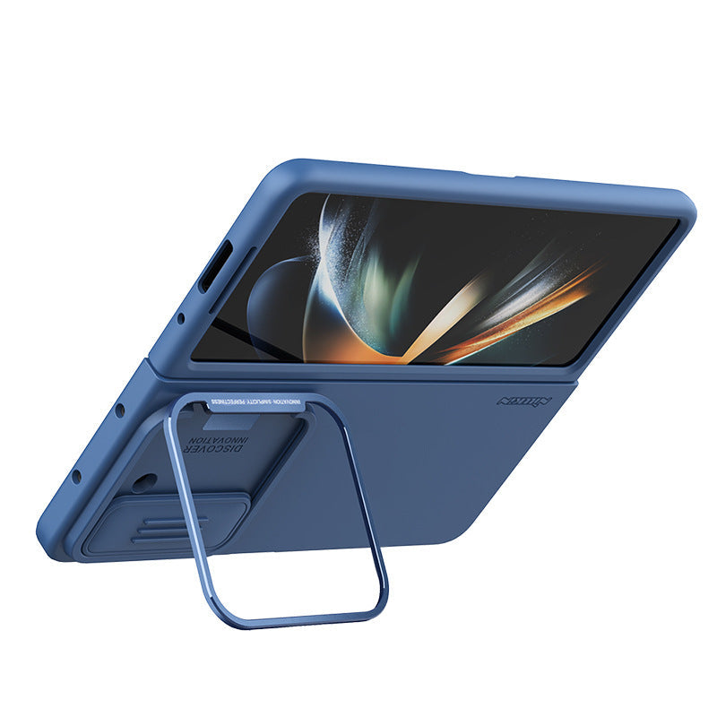 Samsung Galaxy Z Fold5 Liquid Silicone Protective Case Lens Push Cover Bracket Protective Case