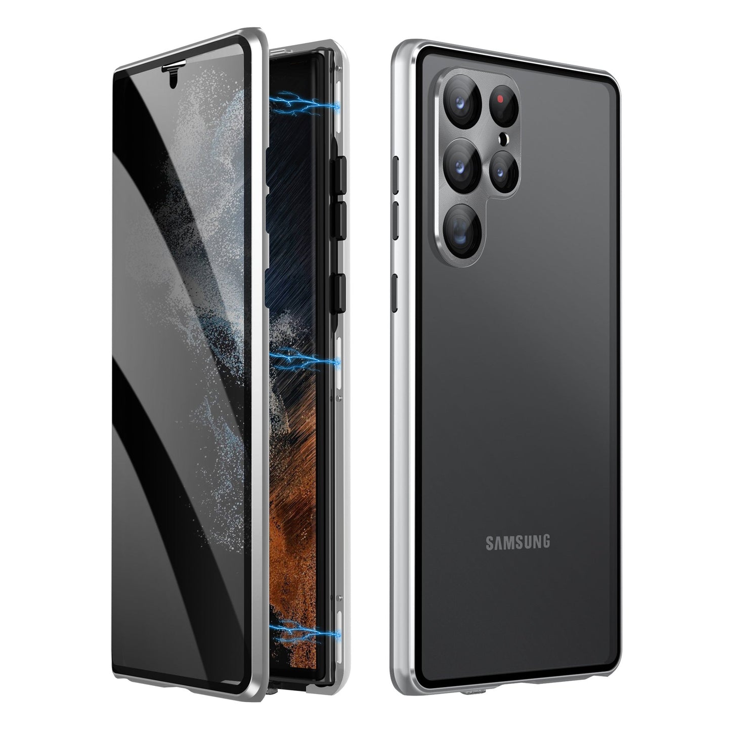 Metal Frame Magnetic All-around Protective Case For Samsung S23 24Ultra