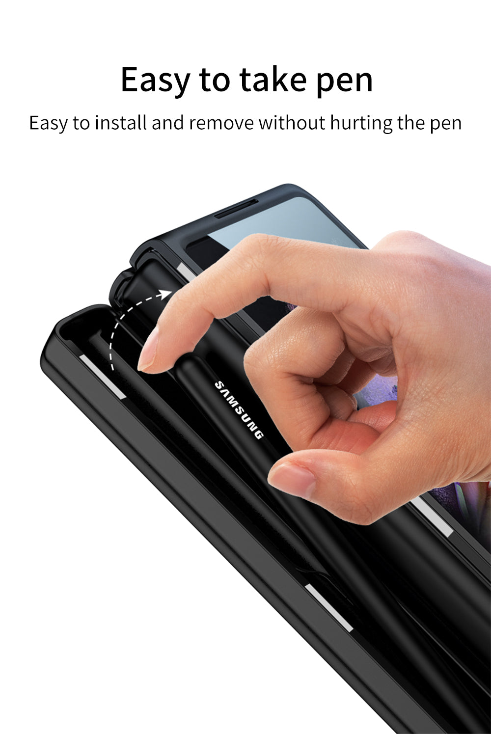 Magnetic All-included Pen Case For Galaxy Z Fold 3 Case Back Screen Glass Holder Cover For Samsung Galaxy Z Fold3