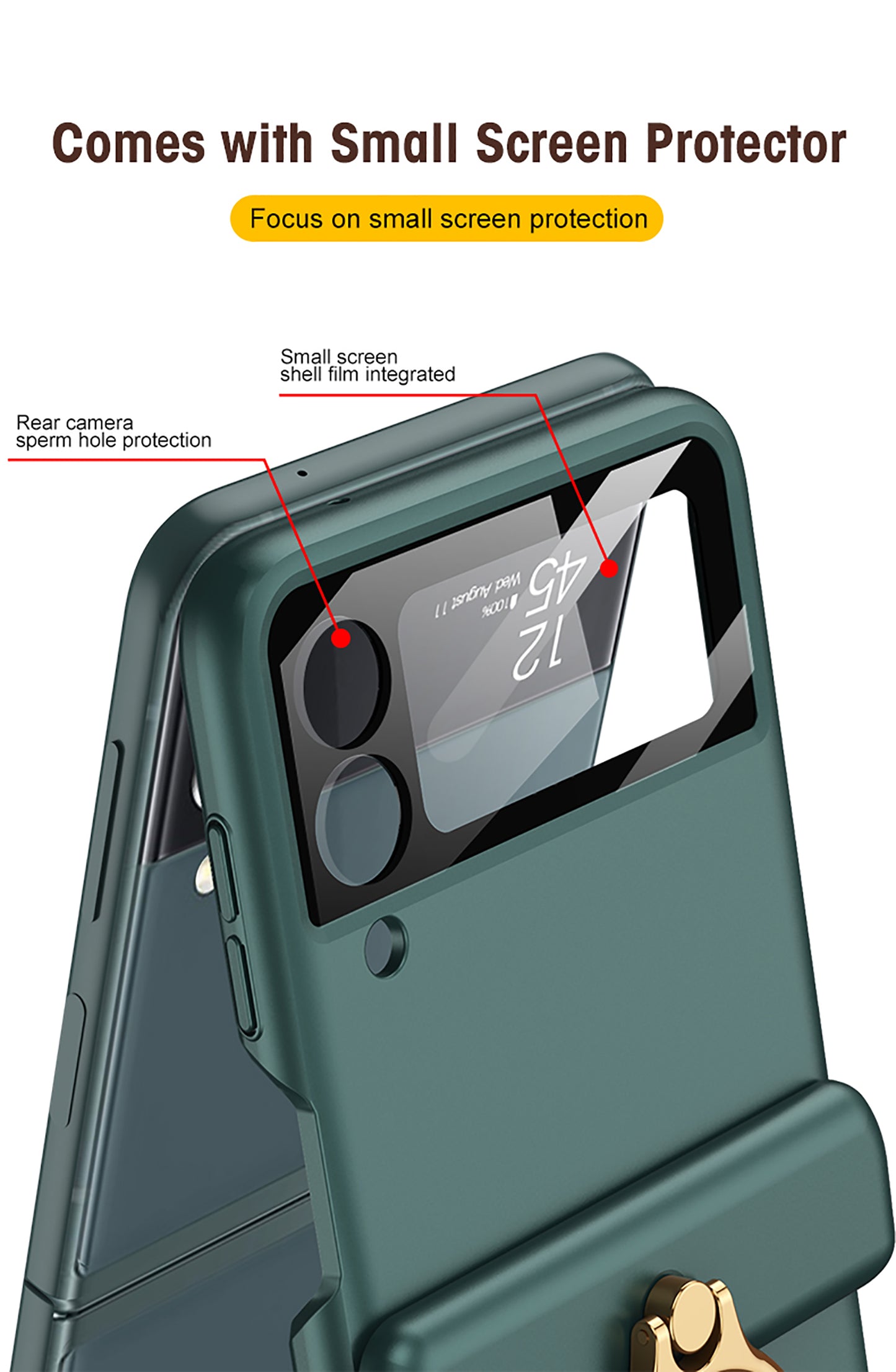 Magnetic hinges All-included Case For Samsung Galaxy Z Flip 3 5G Back Screen Glass Plastic Hard Cover For Samsung Flip3 Case