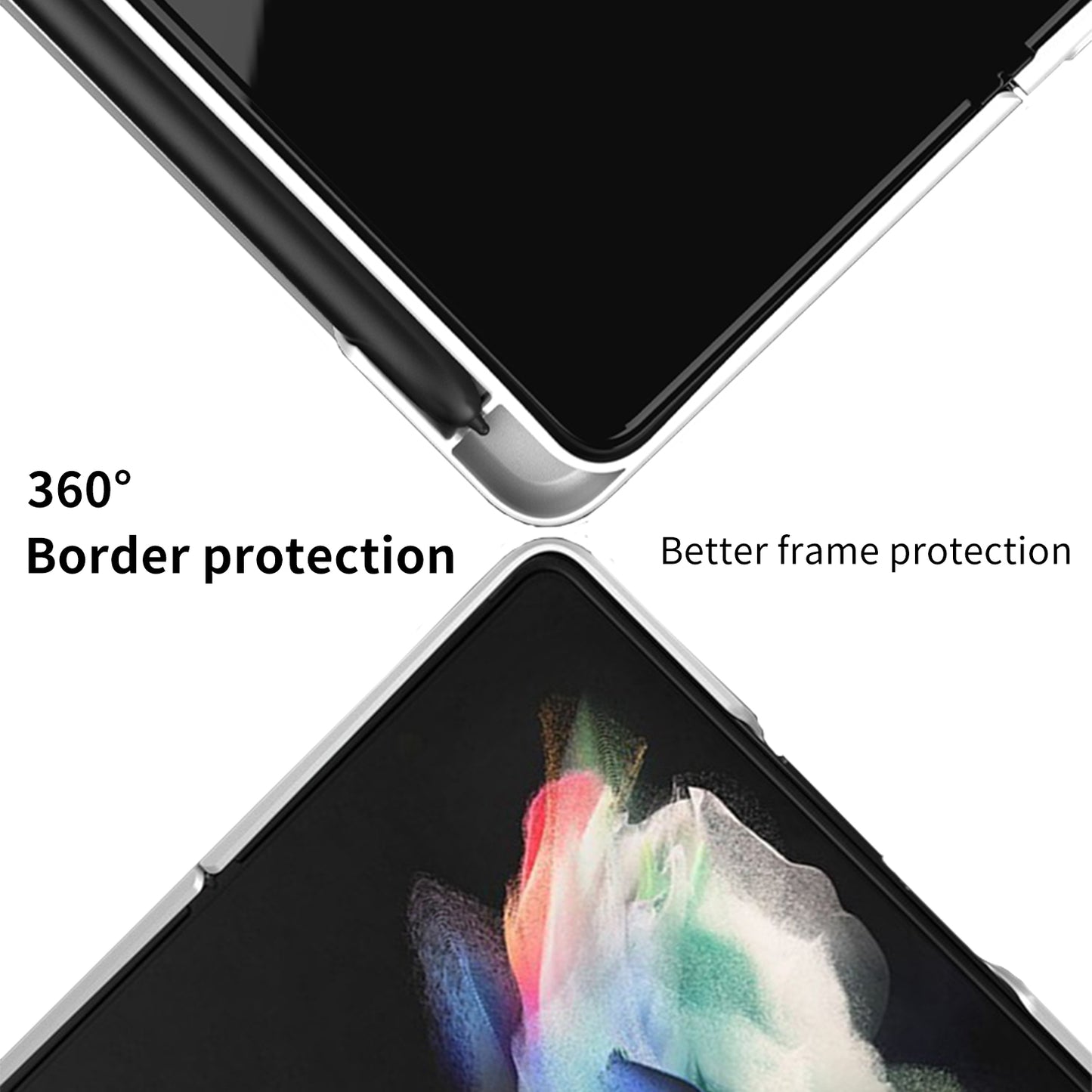 Ultra-thin Magnetic Stand Case For Samsung Galaxy Z Fold 3 5G With Edge Pen Slot Hard Phone Cover For Samsung Z Fold 3 Case