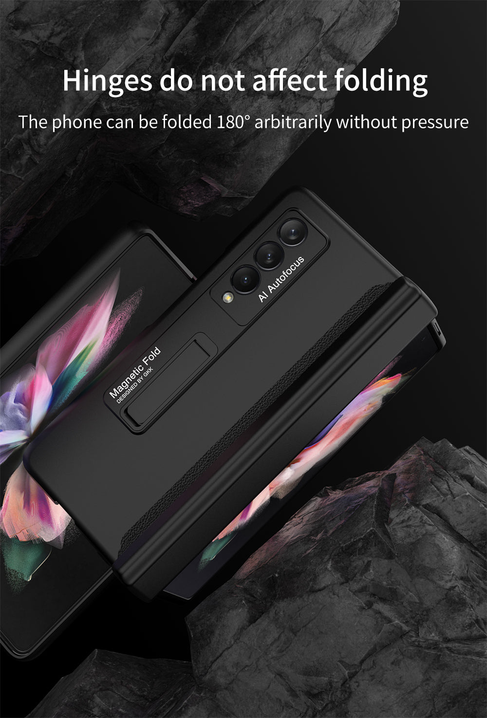 Magnetic All-included Pen Case For Galaxy Z Fold 3 Case Back Screen Glass Holder Cover For Samsung Galaxy Z Fold3
