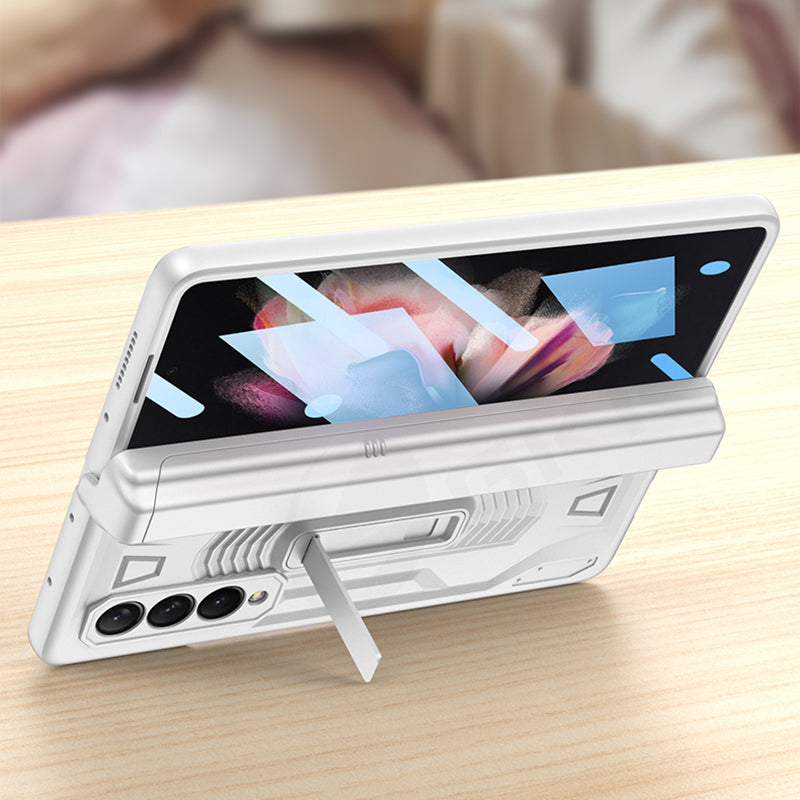 Magnetic Screen Glass Holder Cover For Samsung Galaxy Z Fold 3 All-included Slide Pen Case Plastic For Galaxy Z Fold3 Cover