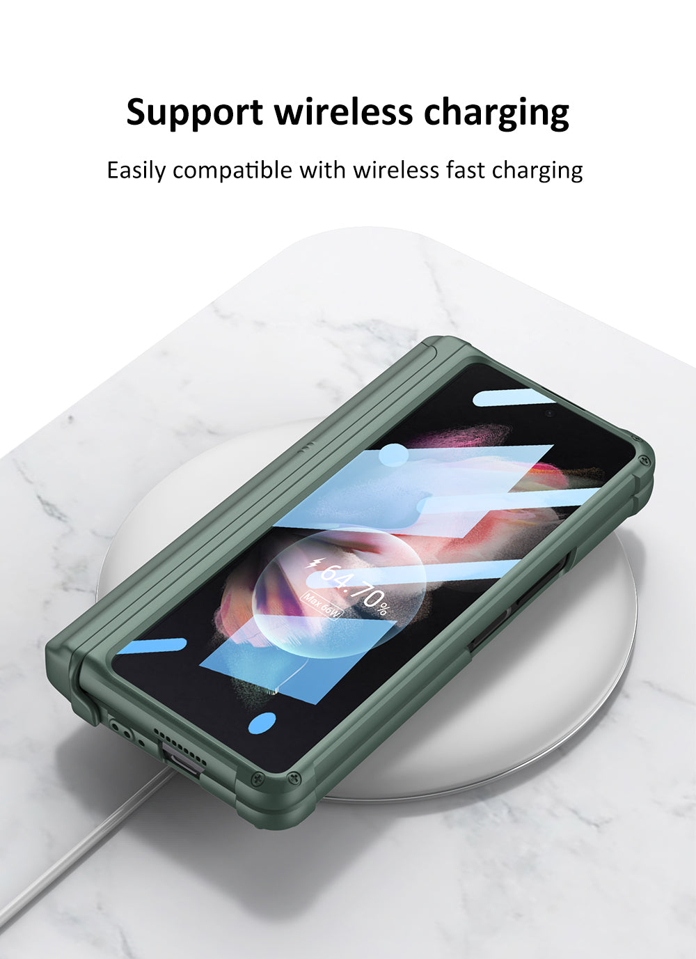 Magnetic Hinge Frame Pen Case Cover For Samsung Galaxy Z Fold 3 All-included Tempered Glass Plastic Case For Samsung Z Fold3