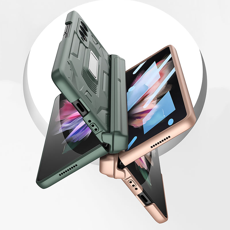 Magnetic Screen Glass Holder Cover For Samsung Galaxy Z Fold 3 All-included Slide Pen Case Plastic For Galaxy Z Fold3 Cover